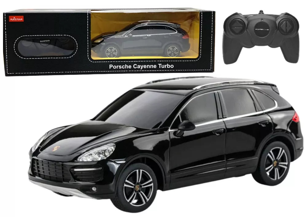 Porsche Cayenne Turbo RASTAR RC 1:24 juodas visureigis