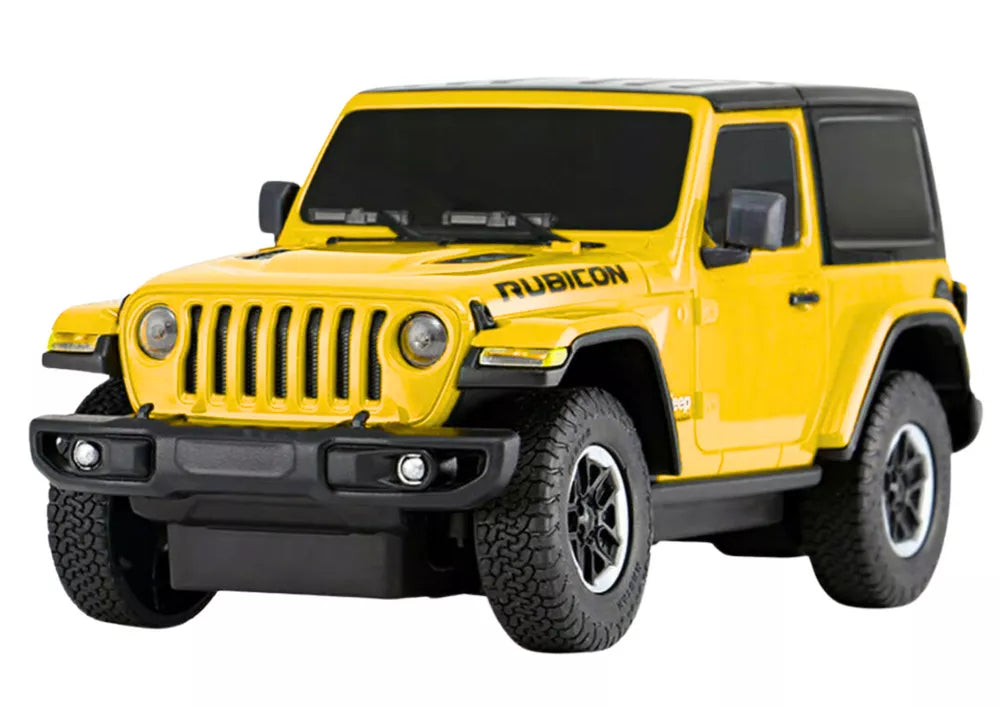 JEEP Wrangler JL Rubicon RC 1:24 – geltonas bekelės automobilis