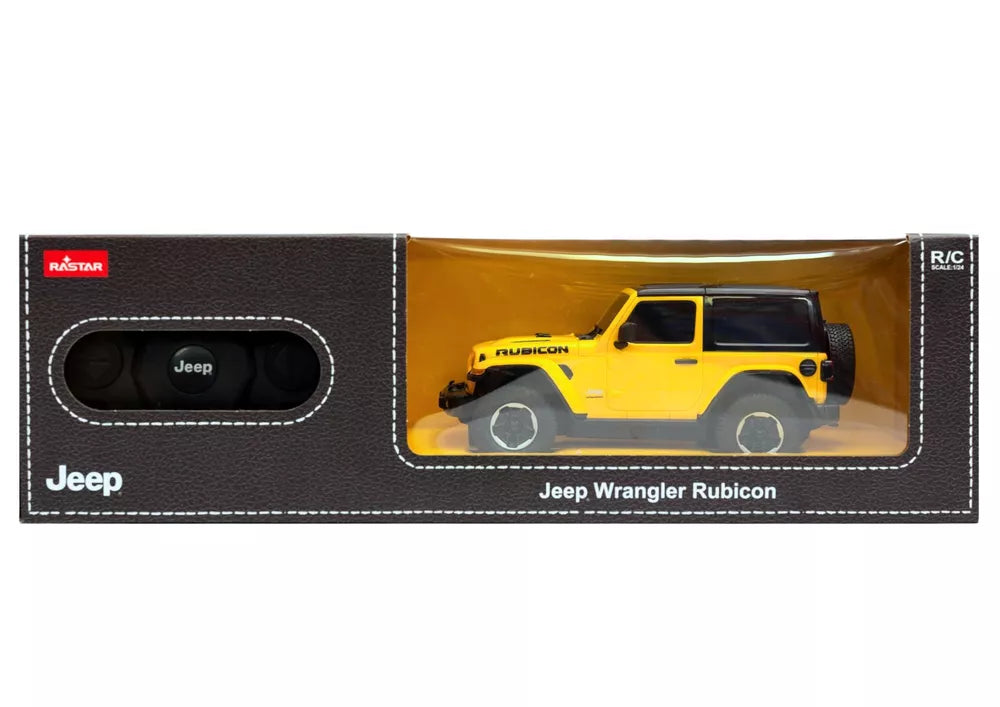 JEEP Wrangler JL Rubicon RC 1:24 – geltonas bekelės automobilis