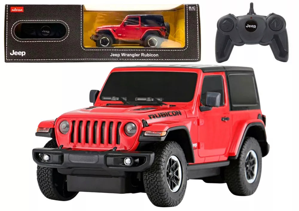 JEEP Wrangler JL Rubicon RC 1:24 – Raudonas bekelės automobilis