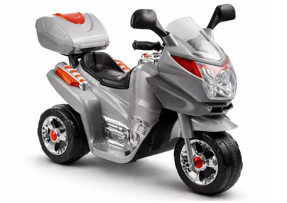 Sidabrinis vaikiškas elektrinis motociklas HC8051