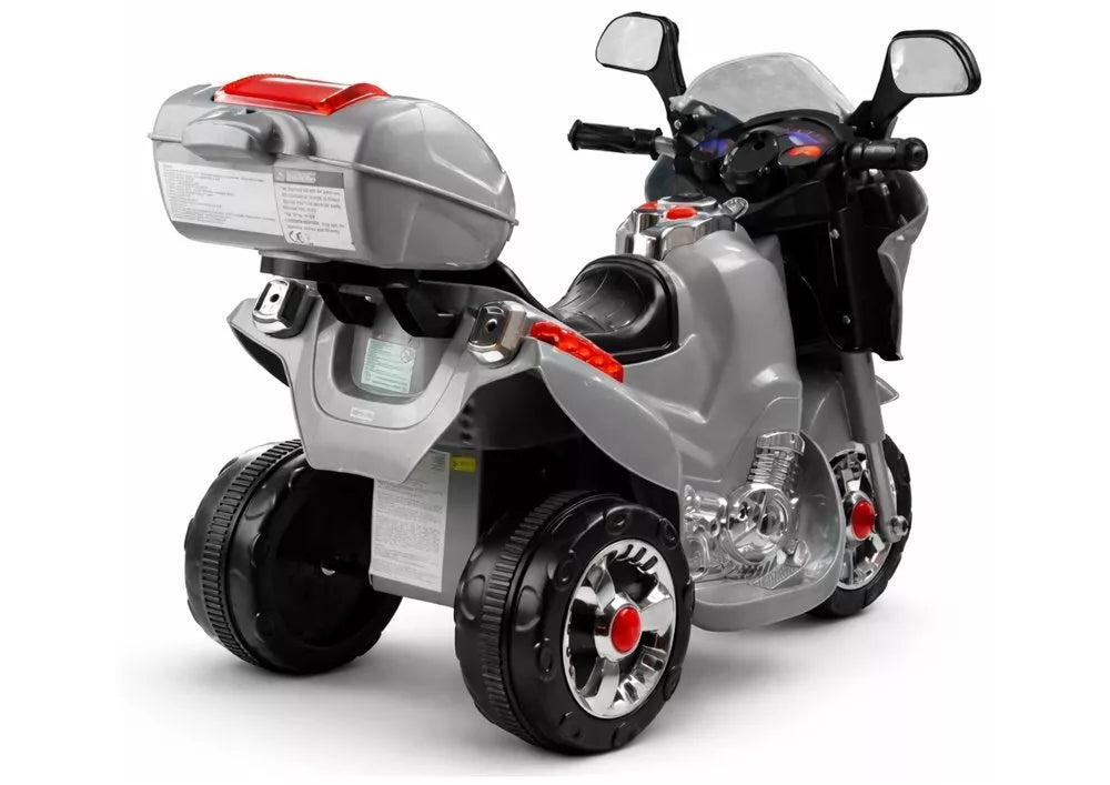 Sidabrinis vaikiškas elektrinis motociklas HC8051