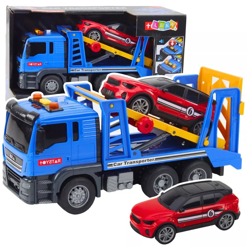 Automobilvežis su sportiniu automobiliu