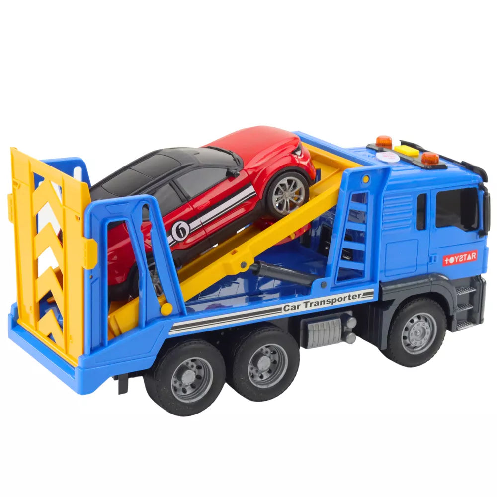 Automobilvežis su sportiniu automobiliu