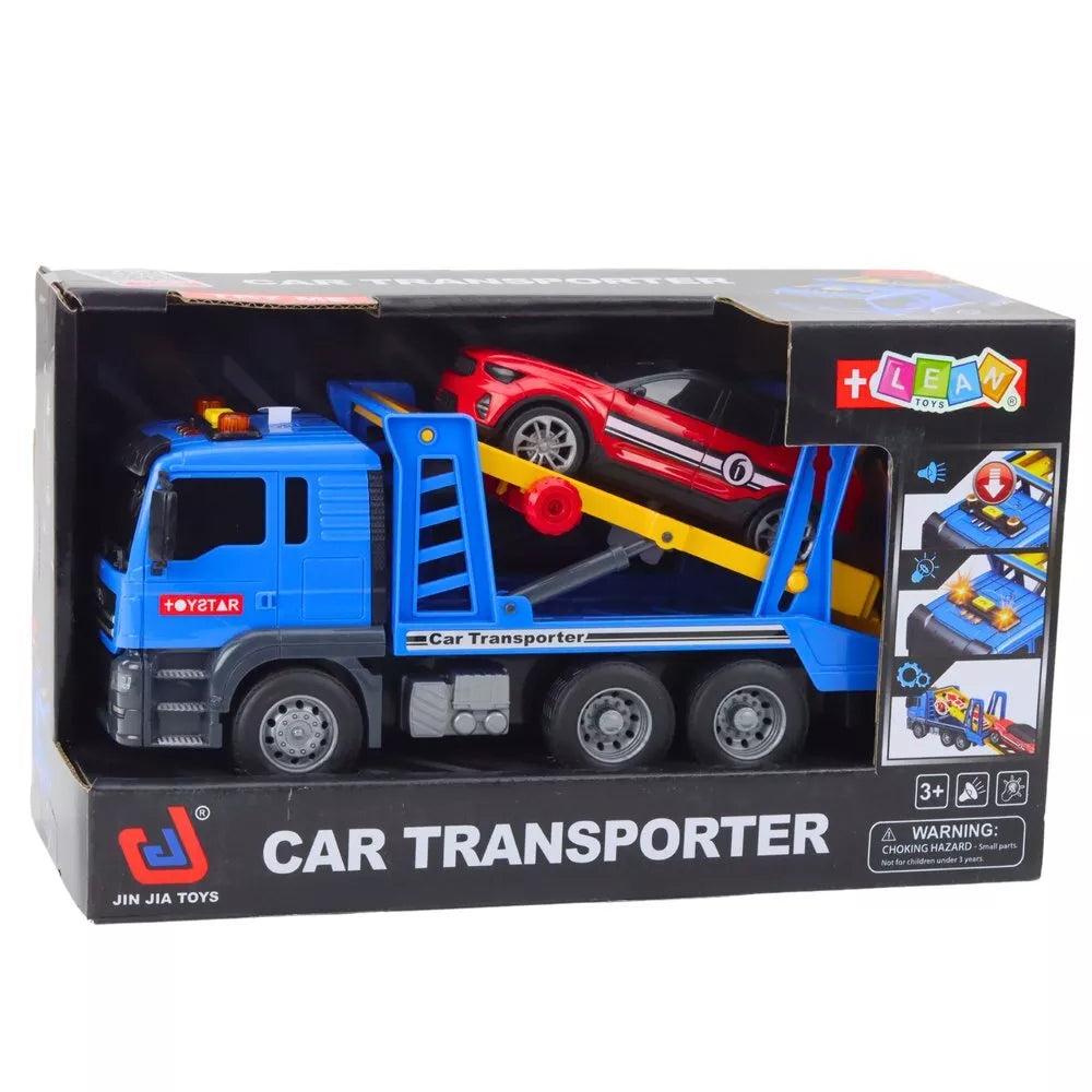 Automobilvežis su sportiniu automobiliu