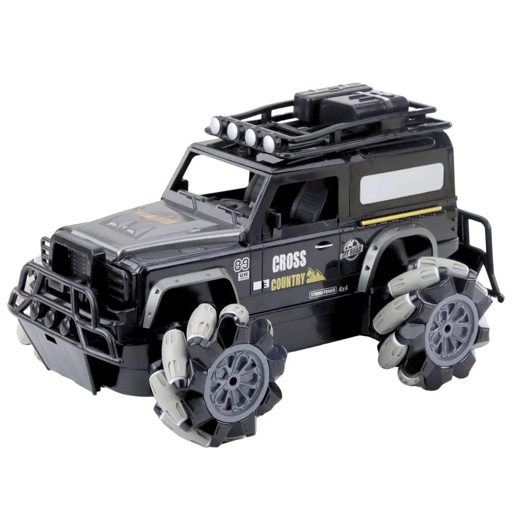 RC bekelės automobilis su nuotolinio valdymo pultu, 360° apsisukimu, 1:12 mastelis, juodas