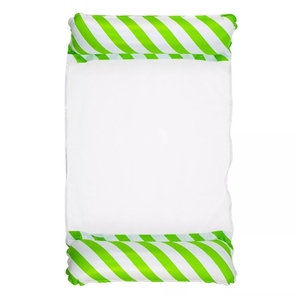Pripučiamas vandens hamako tipo čiužinys–gultas, balta ir žalia, 120 × 70 cm