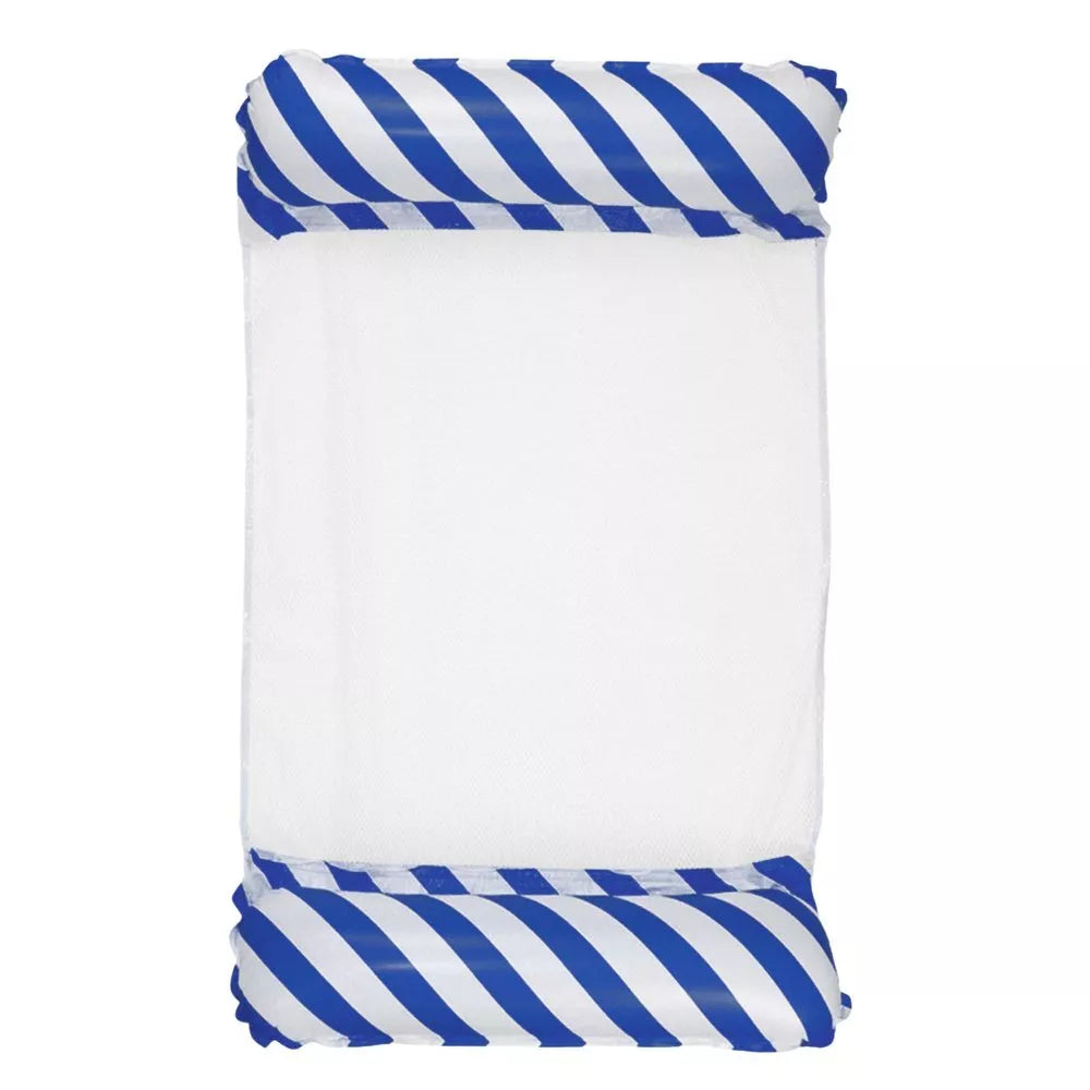 Pripučiamas vandens hamako tipo čiužinys–gultas, balta ir tamsiai mėlyna, 120 × 70 cm