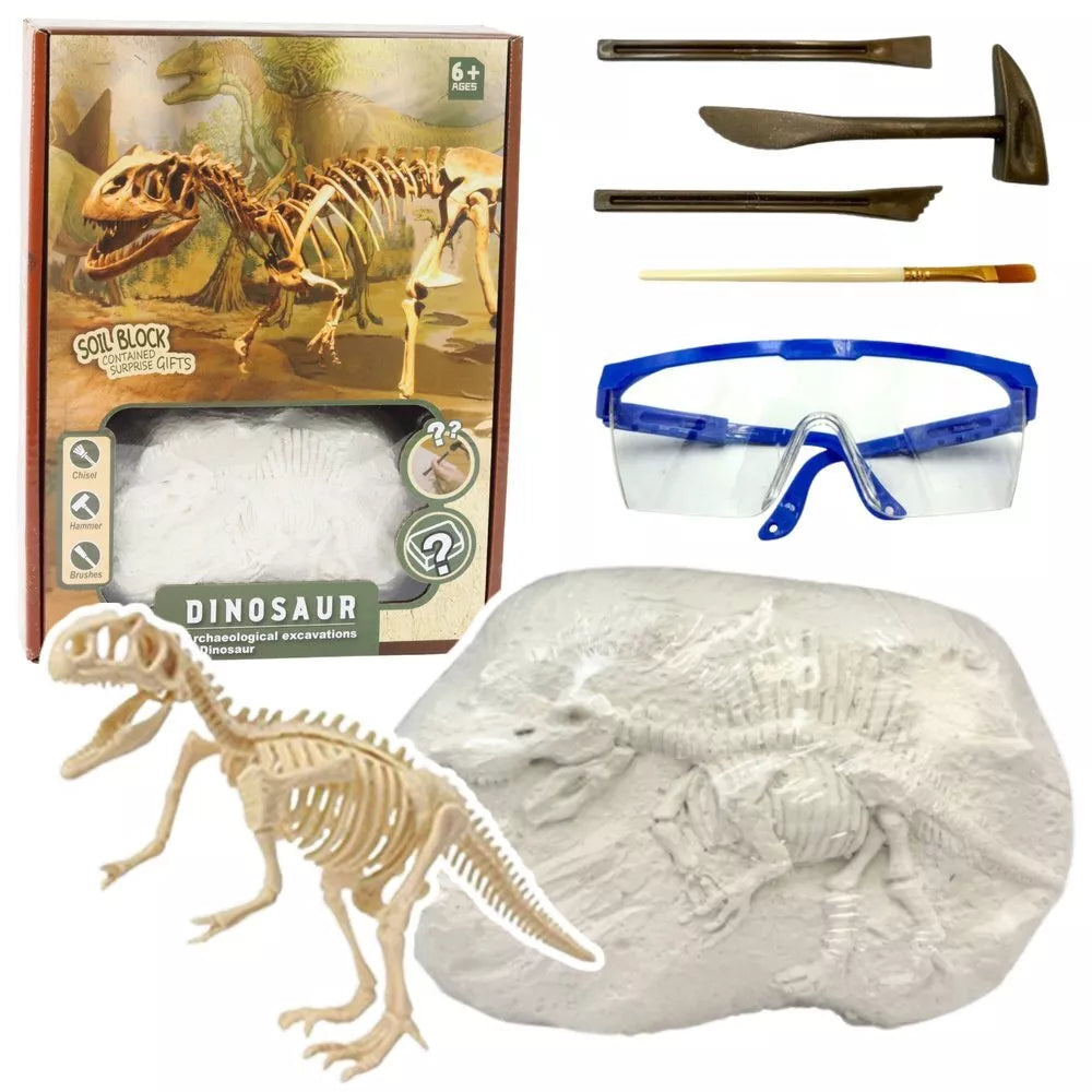 Mažojo paleontologo rinkinys – išsikask savo dinozauro skeletą iš gipso bloko