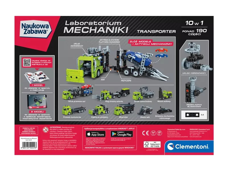 Mechanikos laboratorija – transporteris Clementoni