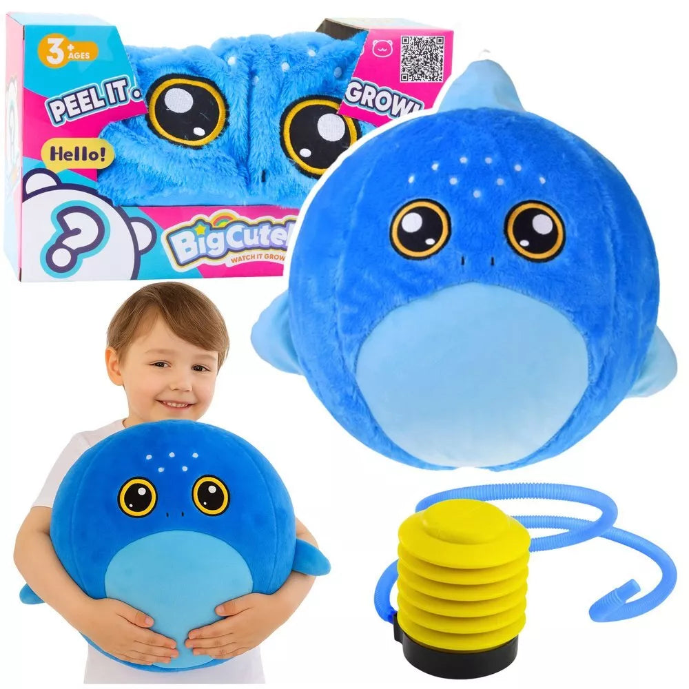 BigCutePet pliušinis šokinėjantis kamuolys – augantis rykliukas, 50 cm