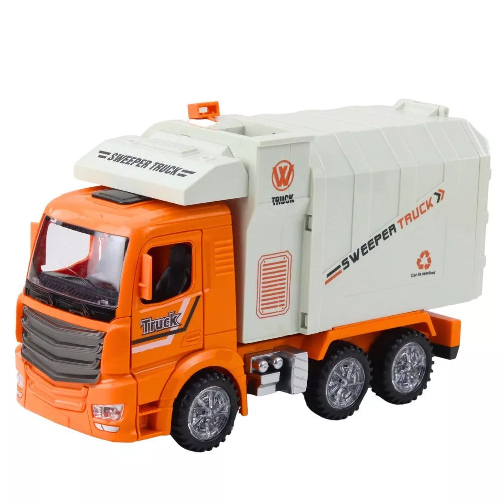 Miesto šiukšliavežis su šviesomis, garsais ir „bump & go“ mechanizmu
