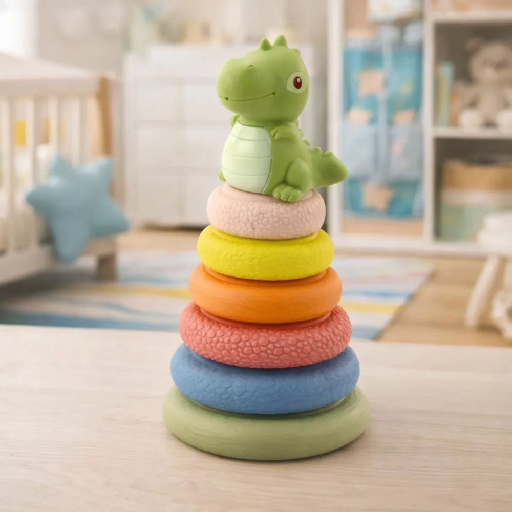 ECO sensorinė piramidė iš minkštos gumos – dinozauro tema