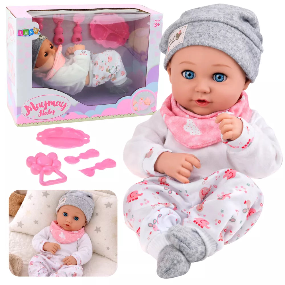 Kūdikio lėlė su maitinimo priedais – 28 cm