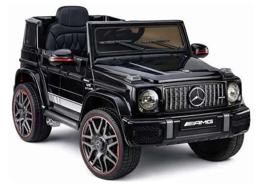 Mercedes AMG G 63 – elektrinis vaikiškas juodas automobilis