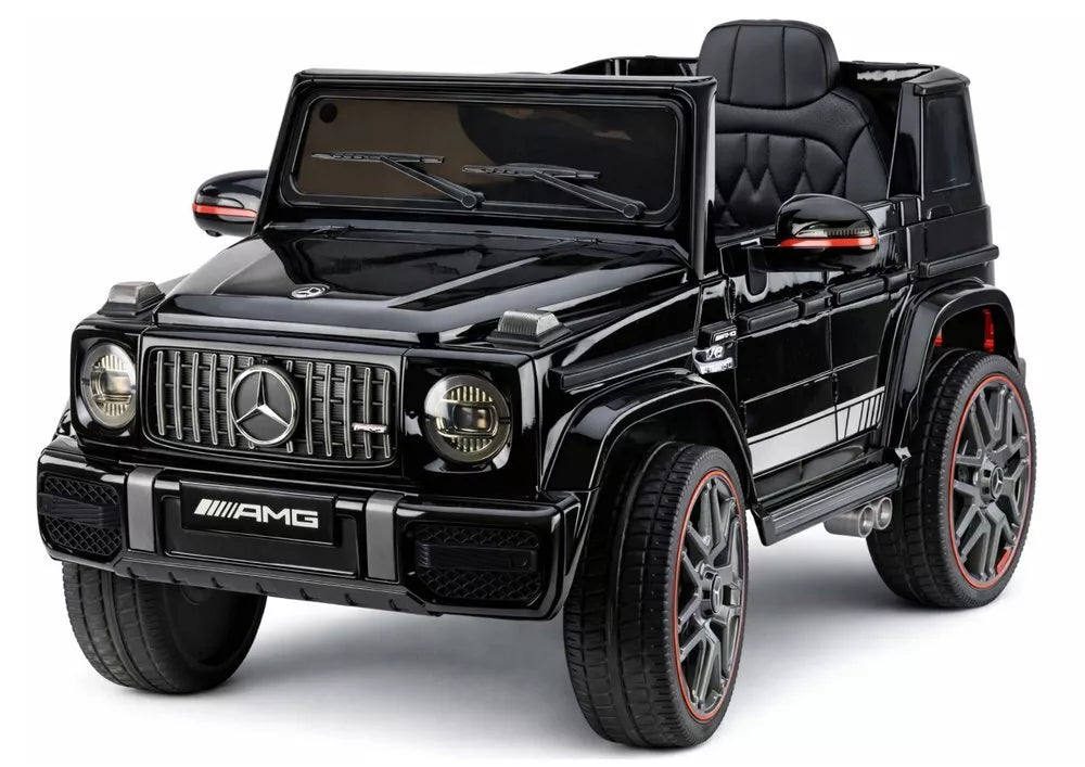 Mercedes AMG G 63 – elektrinis vaikiškas juodas automobilis