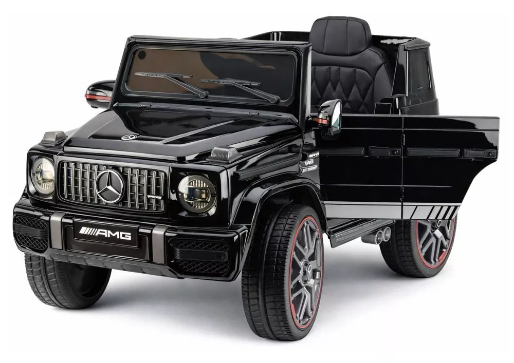 Mercedes AMG G 63 – elektrinis vaikiškas juodas automobilis
