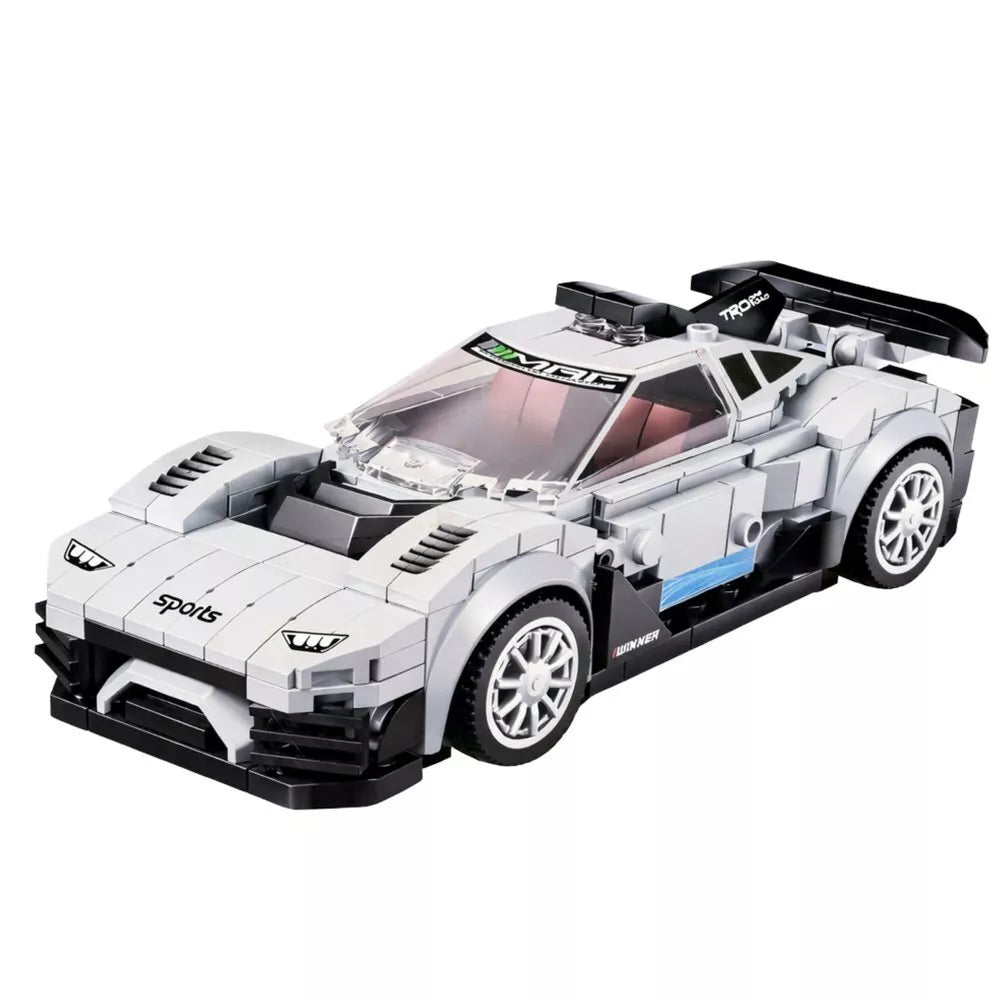 2in1 baltas sportinis automobilio ir roboto konstruktorius 320 vnt