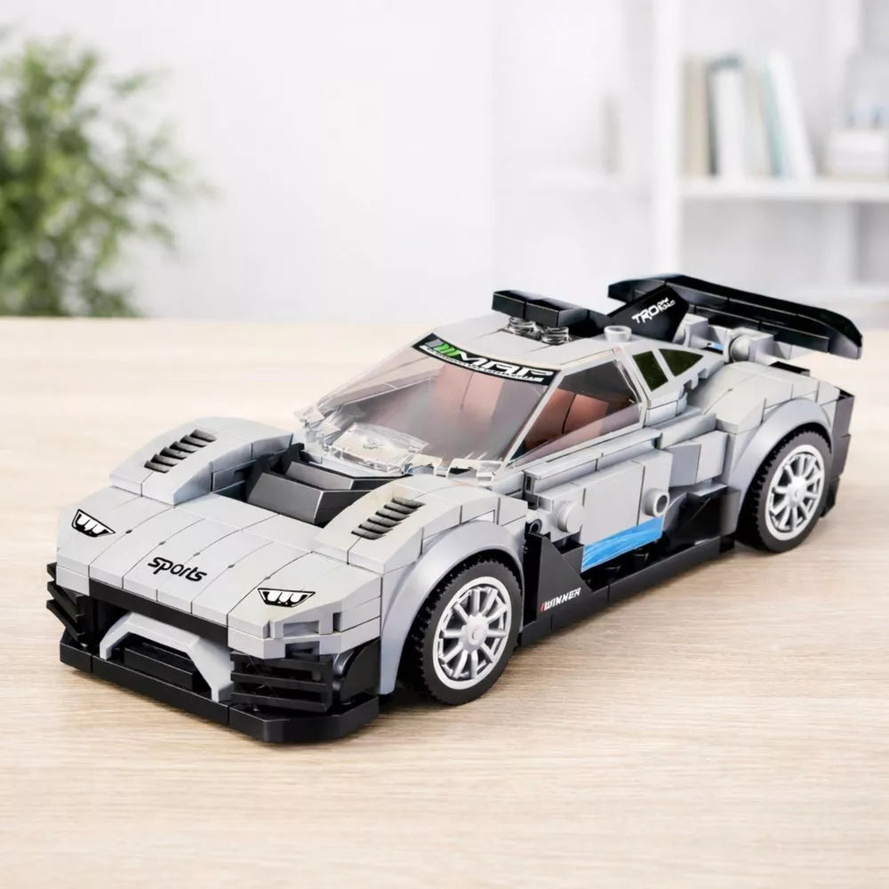 2in1 baltas sportinis automobilio ir roboto konstruktorius 320 vnt