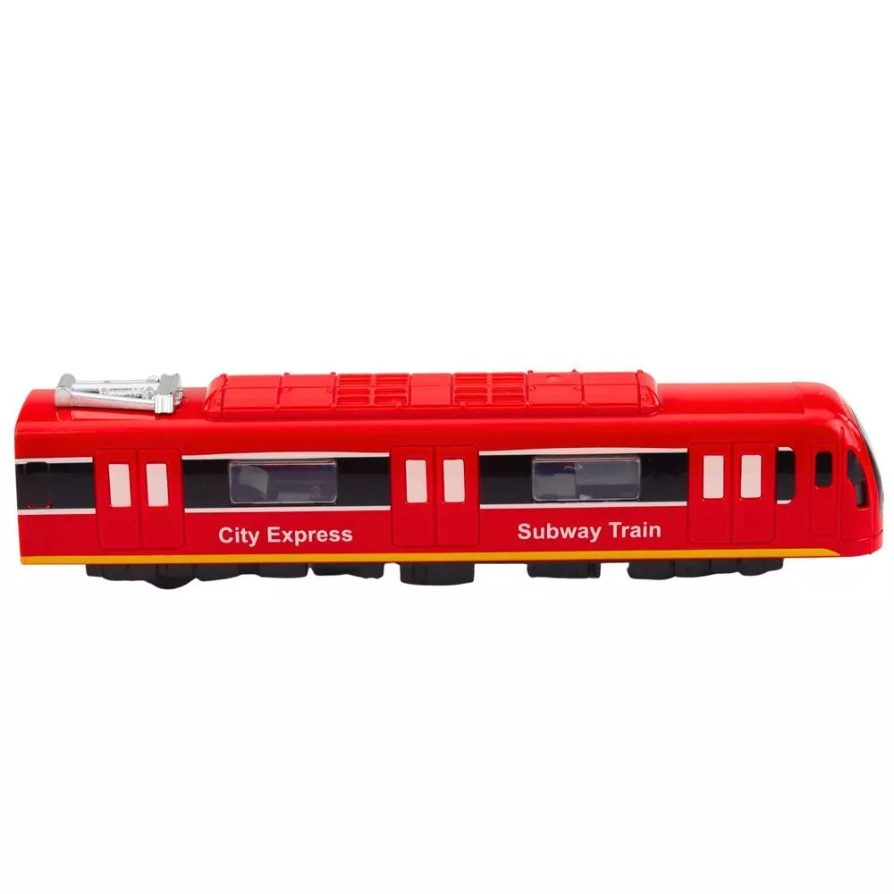 Raudonas City Express metro traukinys