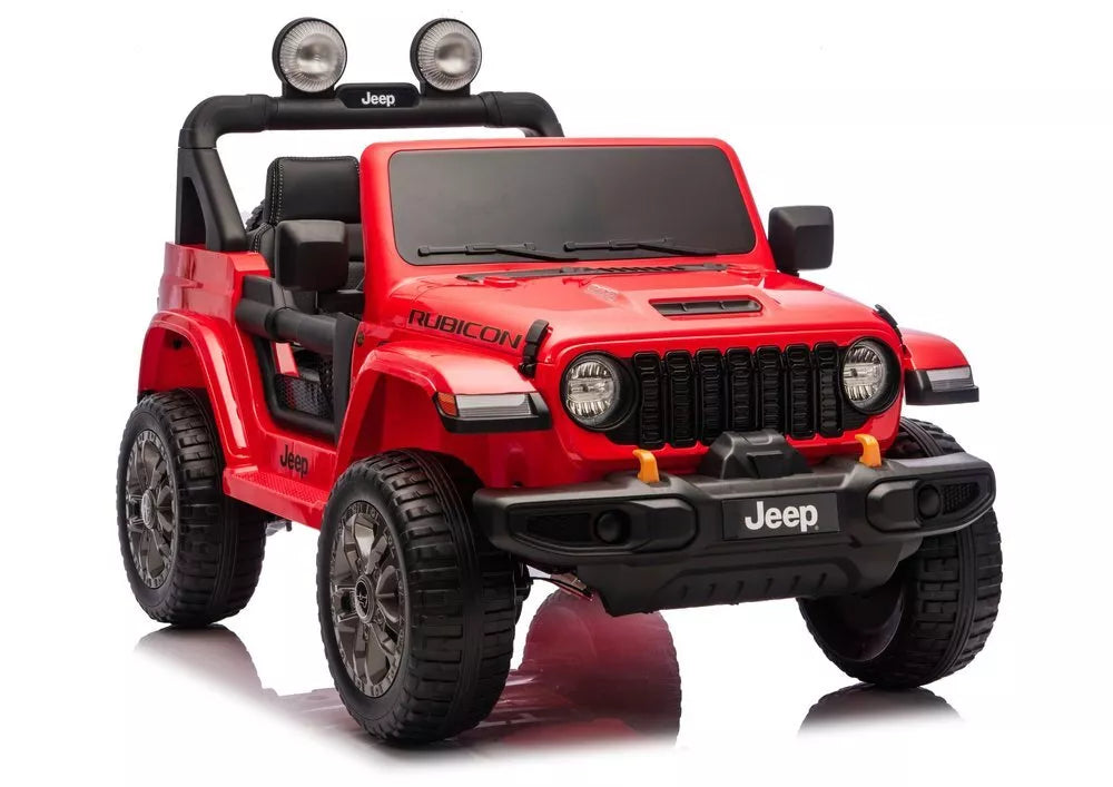 Jeep Rubicon 4×4 DK‑JWR556 – 24V, 4×200W, raudonas elektromobilis vaikams