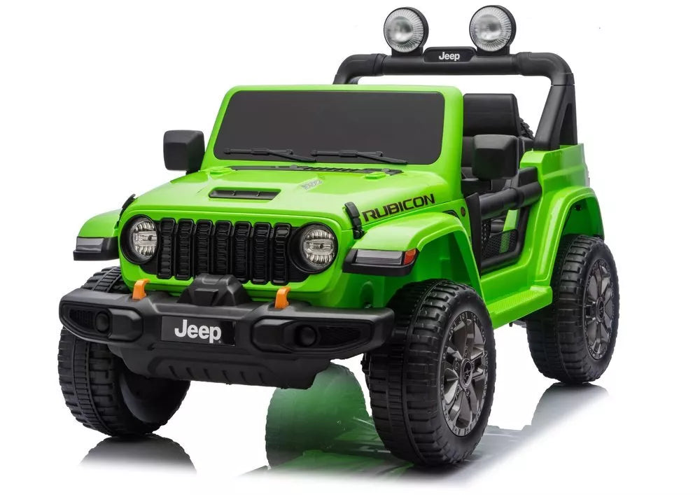 Jeep Rubicon 4×4 DK‑JWR556 – 24V, 4×200W, žalias elektromobilis vaikams