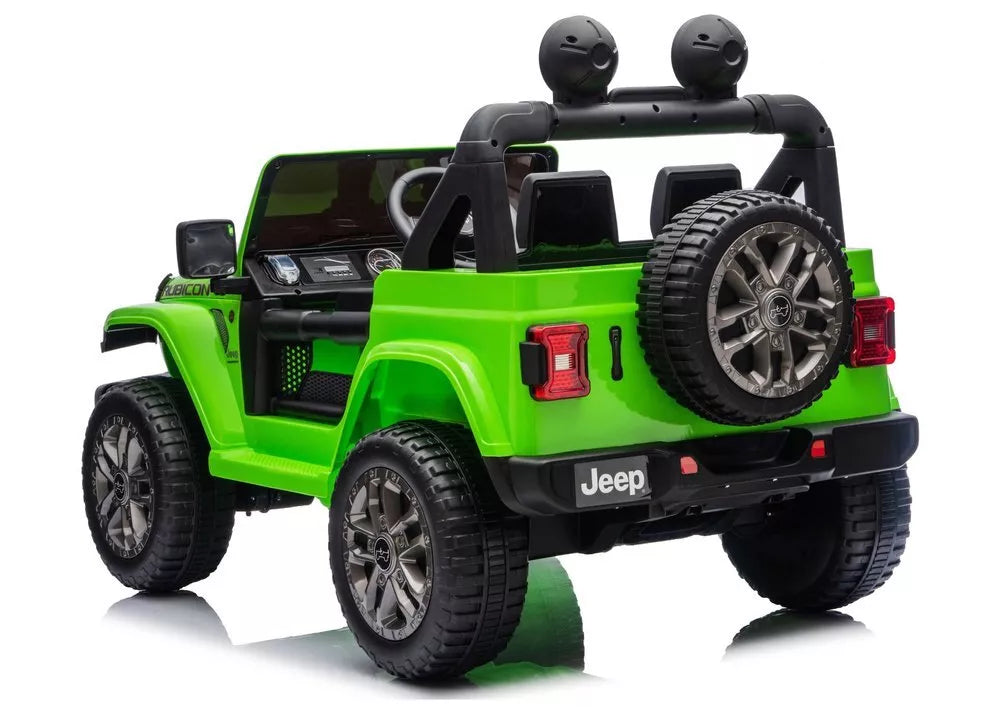 Jeep Rubicon 4×4 DK‑JWR556 – 24V, 4×200W, žalias elektromobilis vaikams