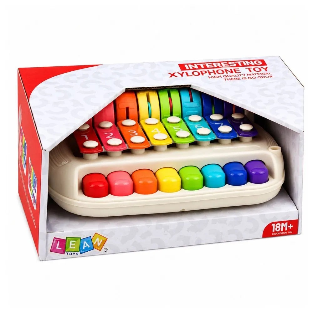 2in1 edukacinis vaikų ksilofonas–pianinas su lazdele
