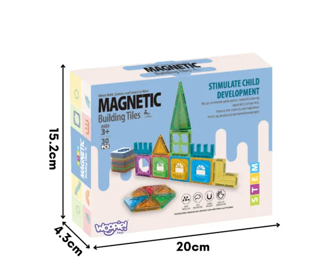 30 magnetinių 3D kaladėlių rinkinys vaikams