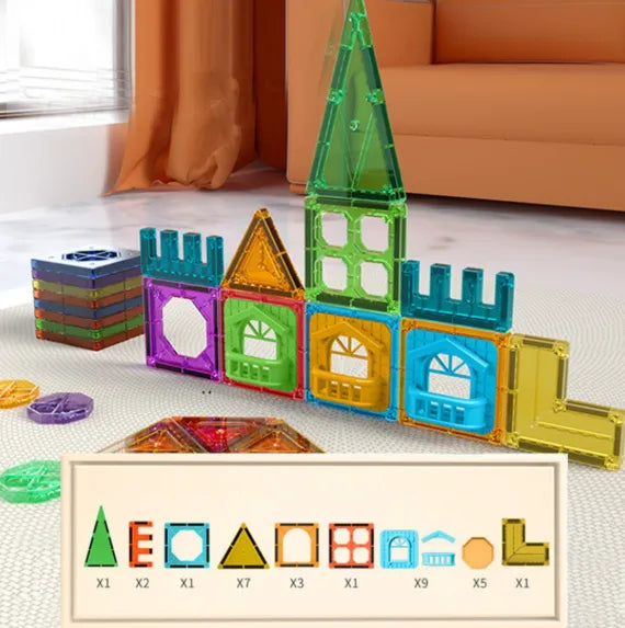 30 magnetinių 3D kaladėlių rinkinys vaikams