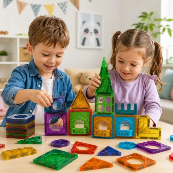 30 magnetinių 3D kaladėlių rinkinys vaikams