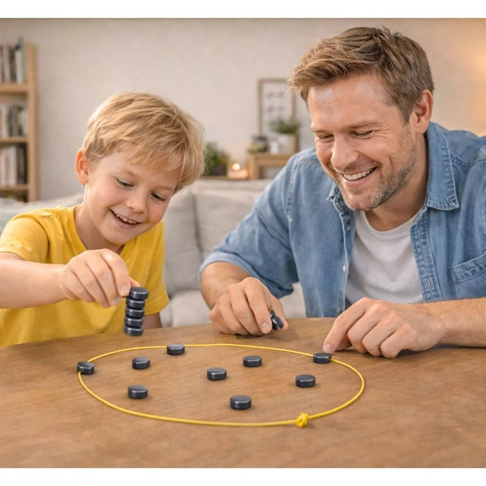 Magnetinių akmenukų įgūdžių žaidimas su lenta