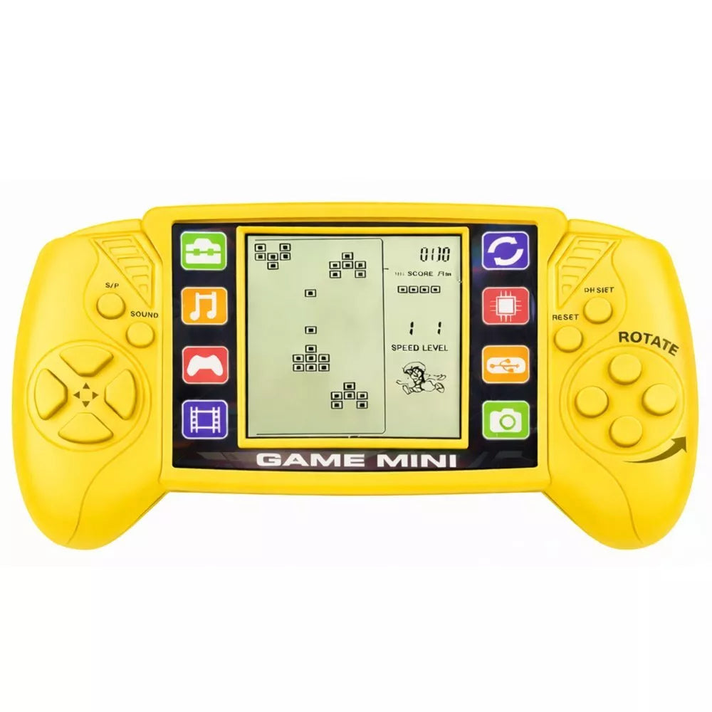 Elektroninis Tetris žaidimas – nešiojama LCD konsolė geltona