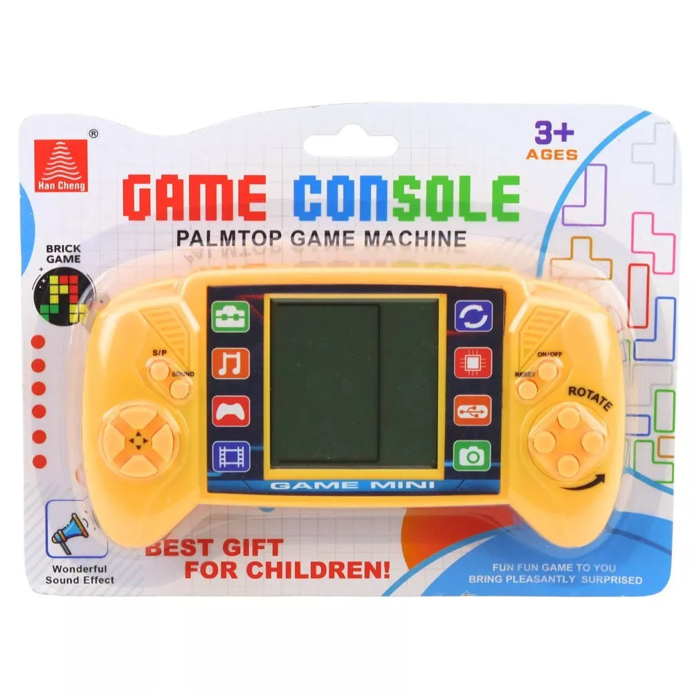 Elektroninis Tetris žaidimas – nešiojama LCD konsolė geltona