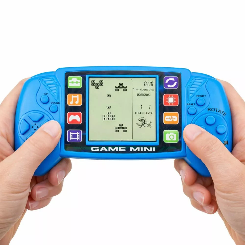 Elektroninis Tetris žaidimas – nešiojama LCD konsolė mėlyna
