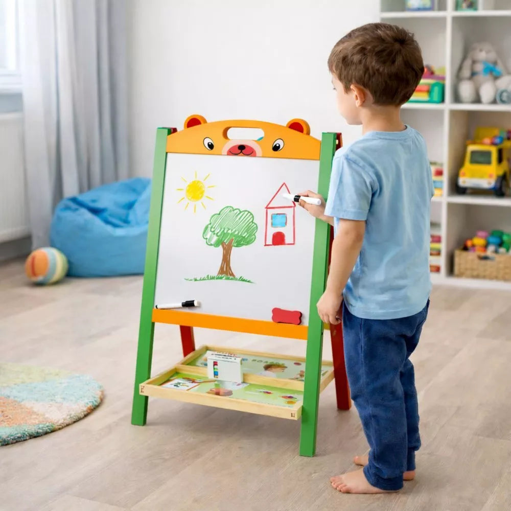 2in1 magnetinė lenta su kreida, raidėmis ir skaičiais