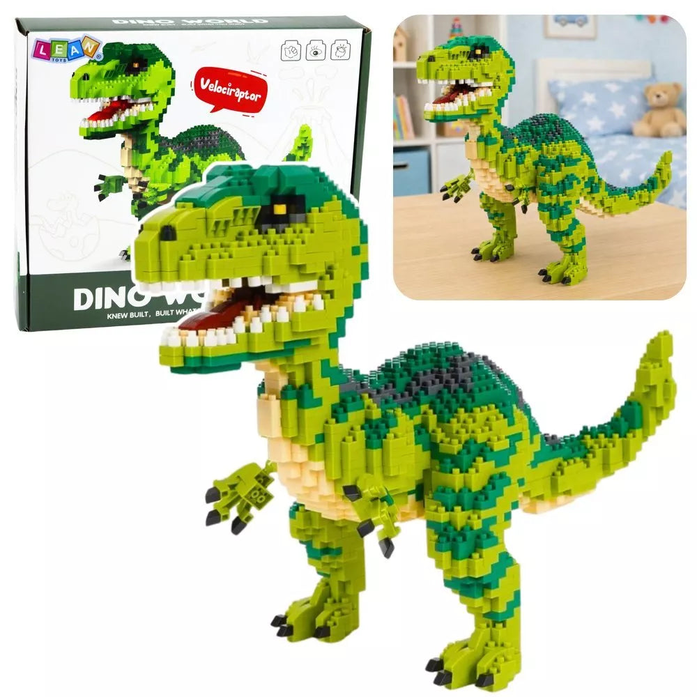 Velociraptoriaus dinozauro konstruktorius – 1457 detalių 3D modelis