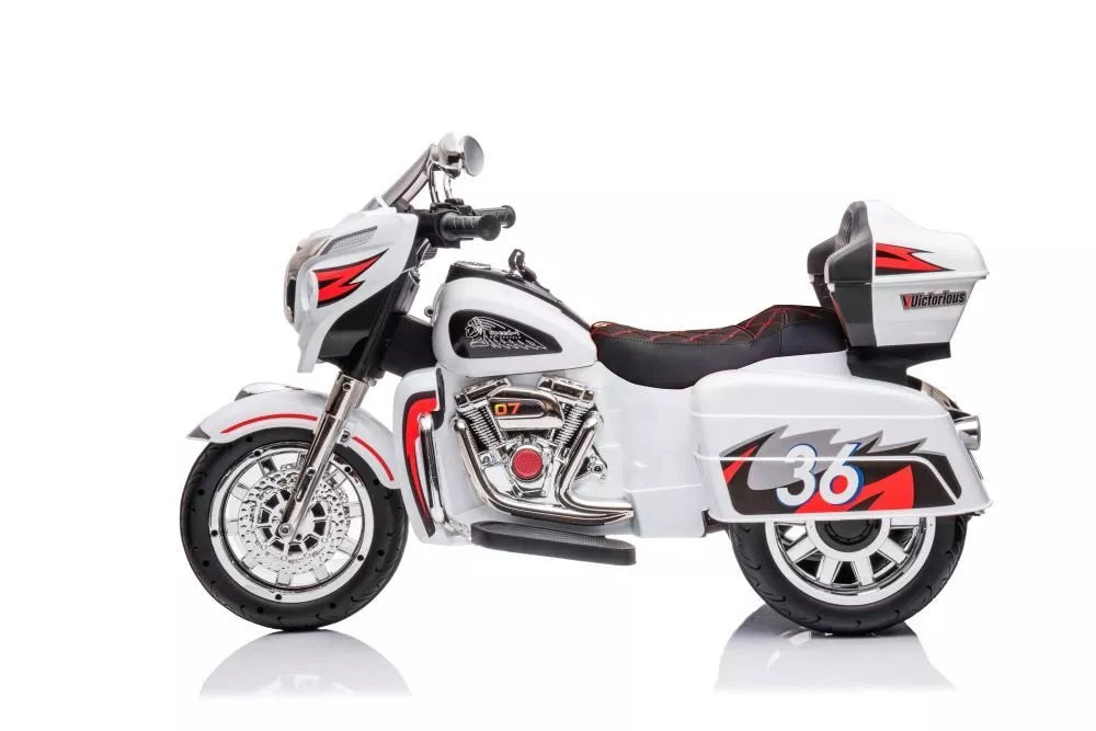 Goldwing triračio elektrinio motociklo vaikiškas modelis – baltas