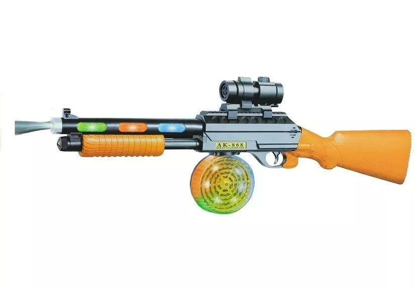 Žaislinis automatas AK 868‑1 – su šviesomis, garsais ir taikikliu, 60 cm