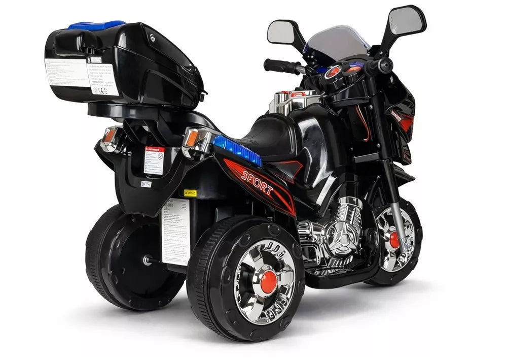 Juodas vaikiškas elektrinis motociklas HC8051