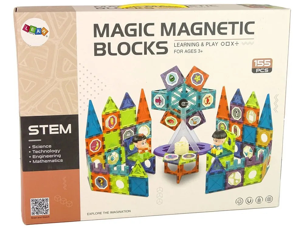 3D magnetinės kaladėlės – 155 detalės