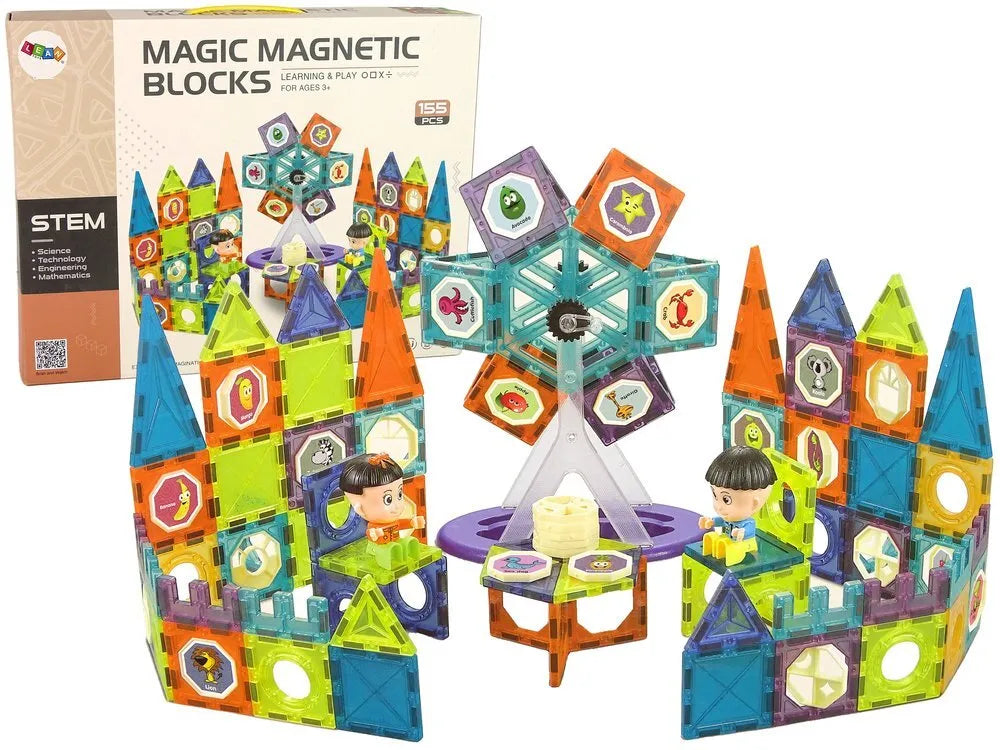 3D magnetinės kaladėlės – 155 detalės