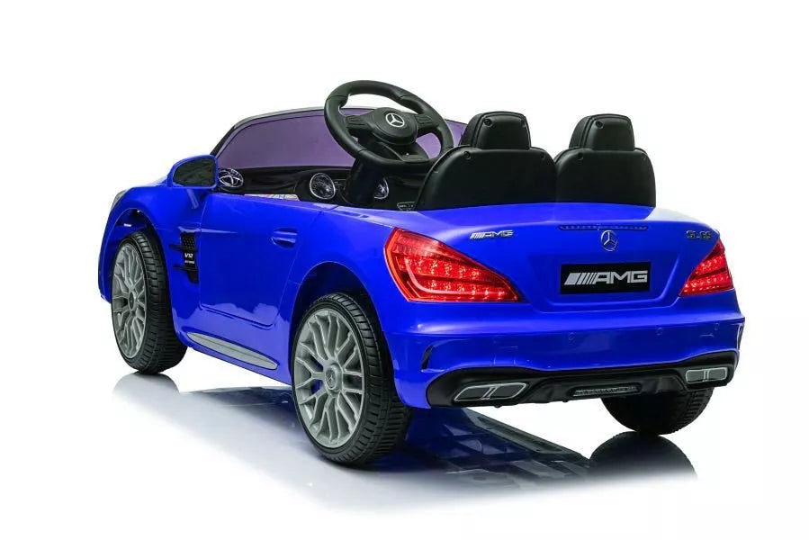 Elektrinis vaikiškas automobilis Mercedes SL65 S (mėlynas, lakuotas, su LCD ekranu)