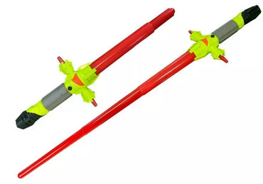 Kosminių ginklų rinkinys – lazerinis pistoletas, šviesos kardas ir kaukė (žalia)