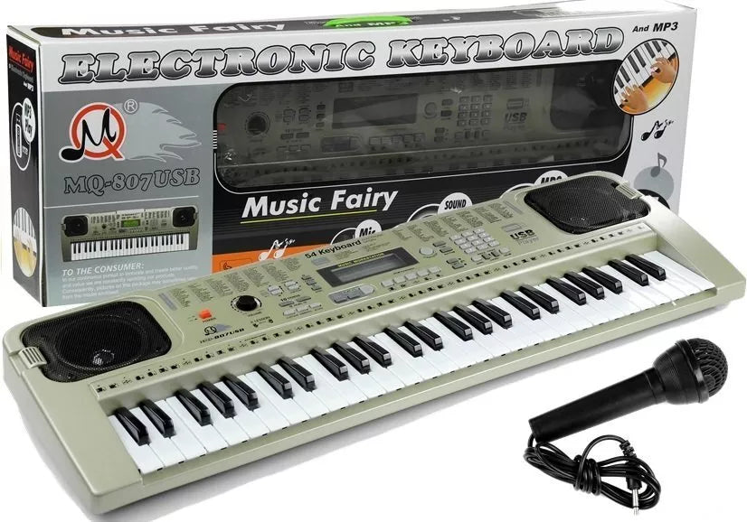 MQ807 muzikinis pianinas su mikrofonu
