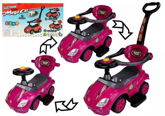 Paspiriamoji Mašinėlė Mega Car 3in1 – Rožinė