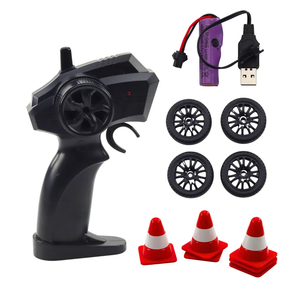 4WD baltas RC drift automobilis