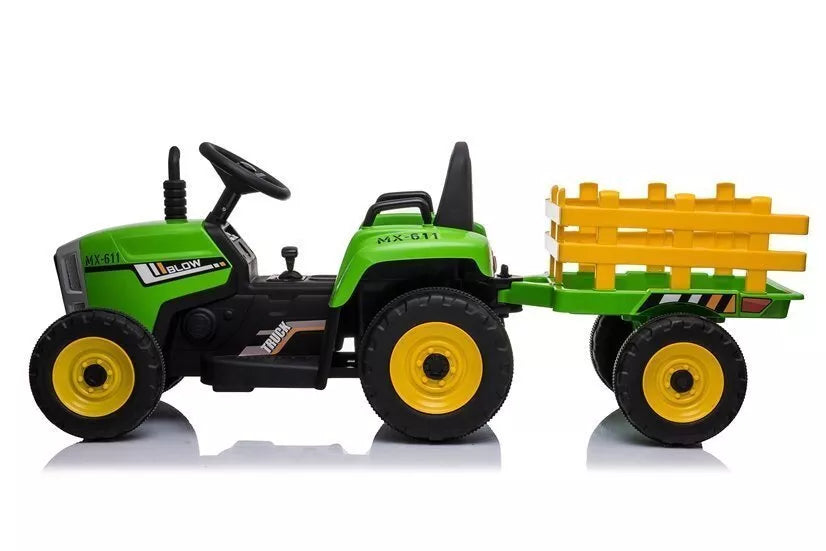 XMX611 elektrinis važiuojamasis traktorius, žalias