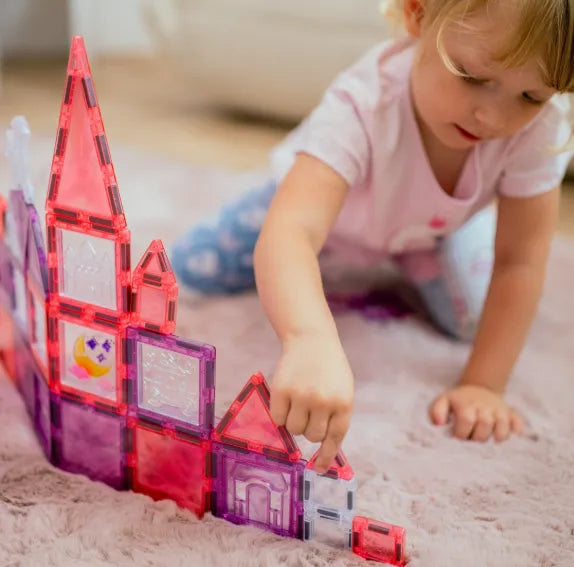 58 magnetinių kaladėlių rinkinys su princesių ir vienaragių motyvais, 3+