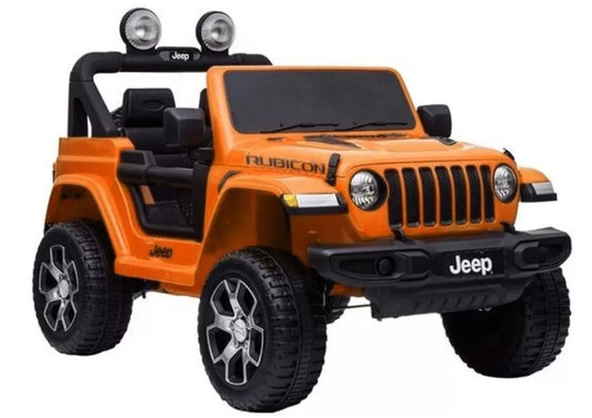 Elektrinis automobilis vaikams Jeep Wrangler Rubicon (oranžinis)